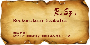 Rockenstein Szabolcs névjegykártya